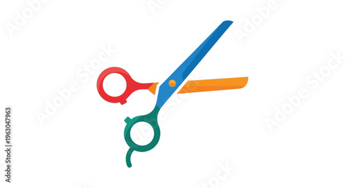 Multicolor scissors in playful mood with vibrant colors in sharp focus for office supplies