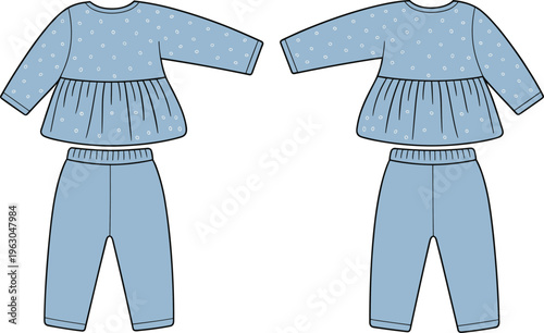 Adorable Baby Outfit Set with Polka Dot Shirt and Soft Pants, Comfortable Baby Girl Clothing, Stylish Infant Fashion for Everyday Wear or Baby Shower Gift Ideas