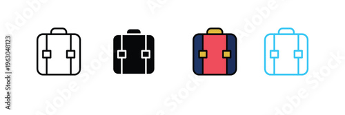 Professional Briefcase Icon for Business Travel, Office Work, and Portfolio Case. Symbol Vector Illustration.
