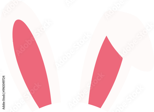 Vector bunny ears on the transparent background - isolated white for Happy Easter