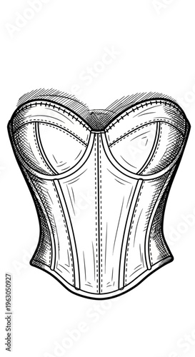 Elegant Corset Lingerie Fashion Illustration.