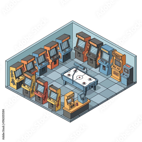 Arcade Machines and Pool Table in Room.