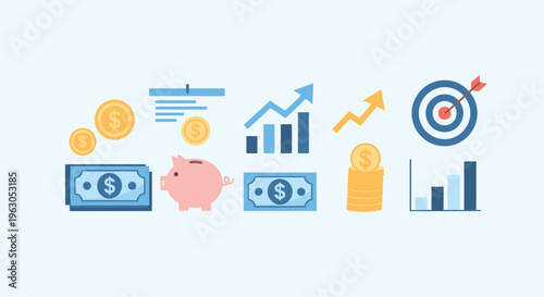 Financial Growth and Investment Icons.