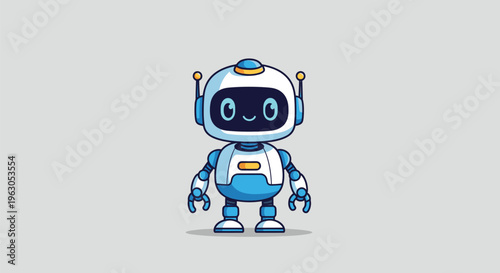 Cartoon Robot Character Illustration Design Element.