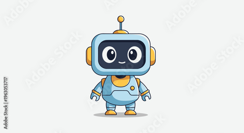 Cute Cartoon Robot Character Illustration 12.