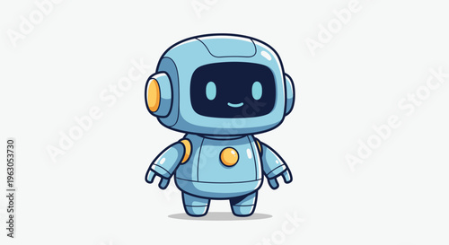 Cartoon Robot Character Illustration Design 1.