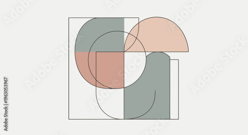 Geometric Shapes Overlapping Abstract Design.