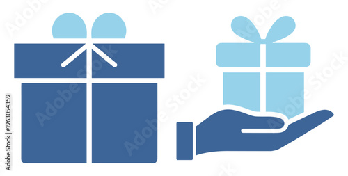 Gift service delivery commerce flat icon on transparent background