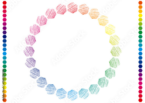 クレヨンで描いたカラーチャート素材