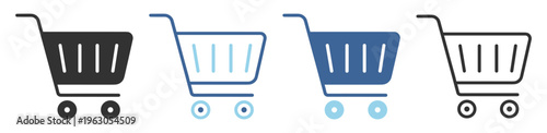 Cart shopping buy store retail outline icon on transparent background