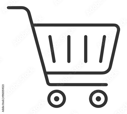 Cart shopping buy store retail line icon on transparent background