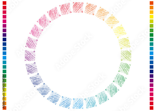 クレヨンで描いたカラーチャート素材