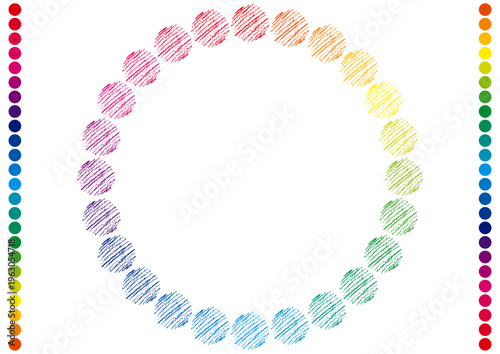 クレヨンで描いたカラーチャート素材