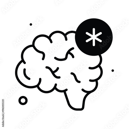 An amazing glyph icon representing mental health and brain wellness