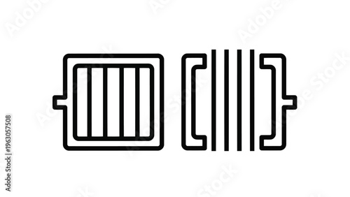 A simplistic black and white line drawing depicts a manhole cover with a rectangular pattern