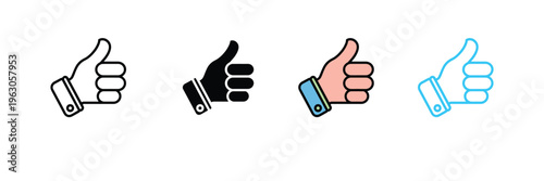 Thumbs Up Icon for Social Media Like, Approval, and Positive Feedback. Symbol Vector Illustration.