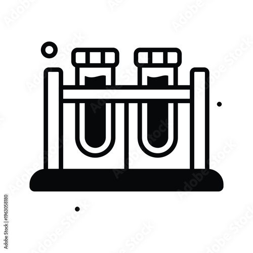 Visually engaging glyph icon representing laboratory test tubes science experiment