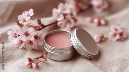 Pink lip balm blossoms