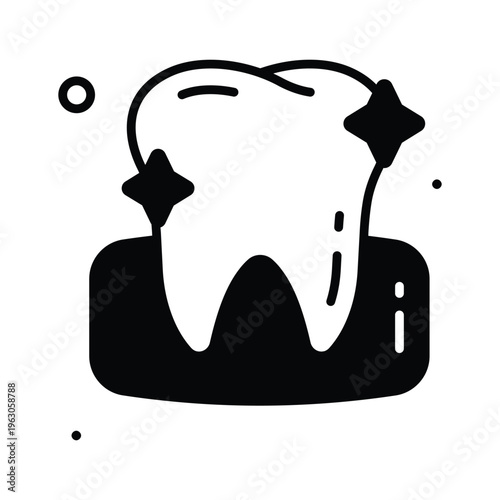 Modern glyph icon showing teeth dental care and hygiene concept