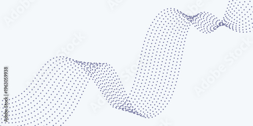 Wave line of flowing particles abstract vector background, smooth curvy shape dots fluid array. wallpaer neutral good nice art
