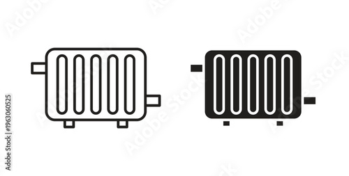 Conditioner heater icon in black color. Vector icons on white background