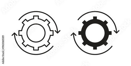 Continuous changes icon in black color. Vector icons on white background
