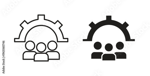 CRM icon in black color. Vector icons on white background