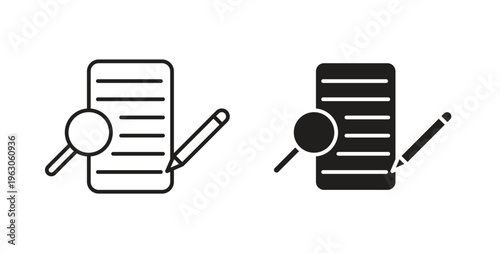 Defining icon in black color. Vector icons on white background