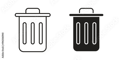 Delete icon in black color. Vector icons on white background