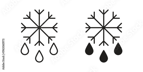 Defrost icon in black color. Vector icons on white background