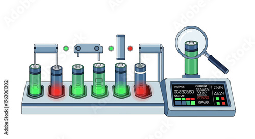 Battery Testing Machine with Magnifying Glass and Digital Display