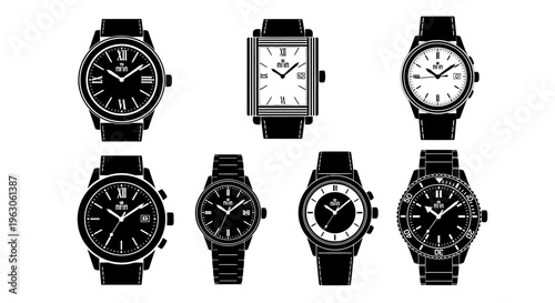 Collection of Diverse Wristwatches: Classic and Modern Designs