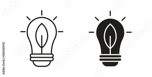 ECO Energy icon in black color. Vector icons on white background
