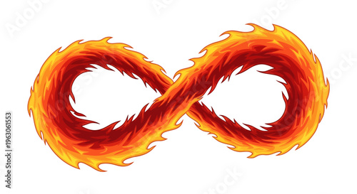Fiery Infinity Symbol Burning Brightly