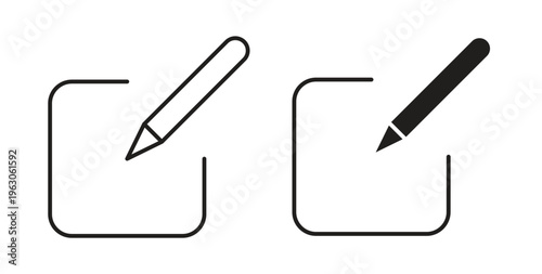 Edit icon in black color. Vector icons on white background