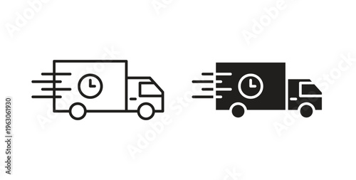 Express delivery icon in black color. Vector icons on white background