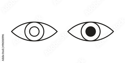Eye icon in black color. Vector icons on white background
