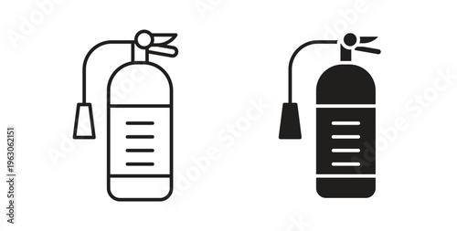 Fire extinguisher icon in black color. Vector icons on white background