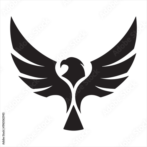 majestic eagle vector silhouette clip art logo design illustration
