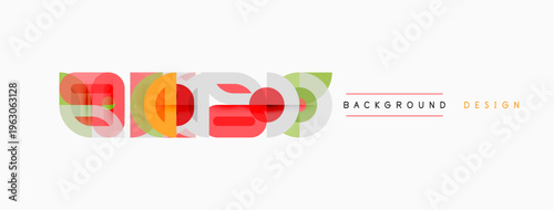 Abstract colorful shapes form dynamic design element. Light background enhances visual impact, modern aesthetic.