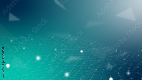 16:9_Network_polygon_green and blue background