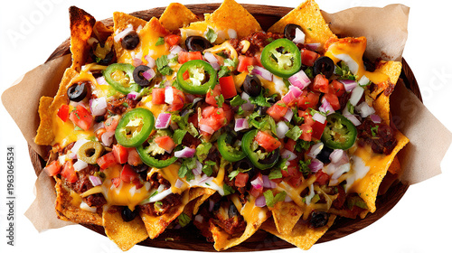 Loaded Nachos with Cheese, Salsa, and Fresh Toppings