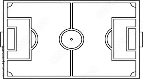 Soccer field diagram with boundaries and goals