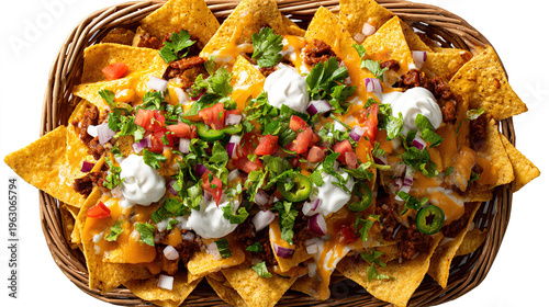Loaded Nachos with Cheese, Salsa, and Fresh Toppings