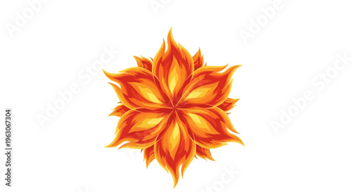 Fiery Lotus Flower Abstract Art