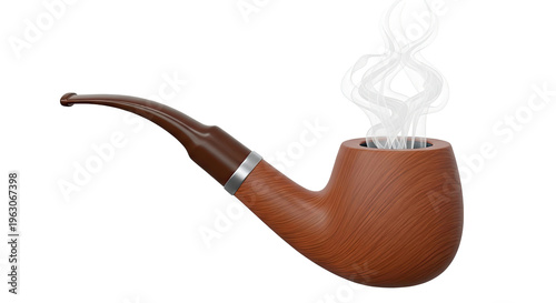 Smoking Pipe with Wisps of Smoke