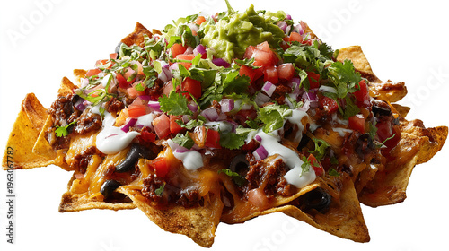 Loaded Nachos with Cheese, Salsa, and Fresh Toppings