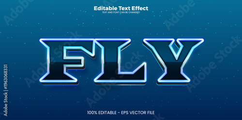 Fly editable text effect in modern trend style