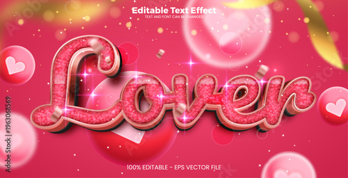 Lover editable text effect in modern trend style