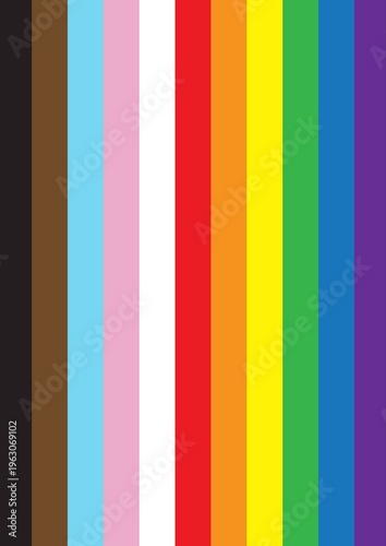 Inclusive Pride Background with Progress Pride Flag Colors. LGBT